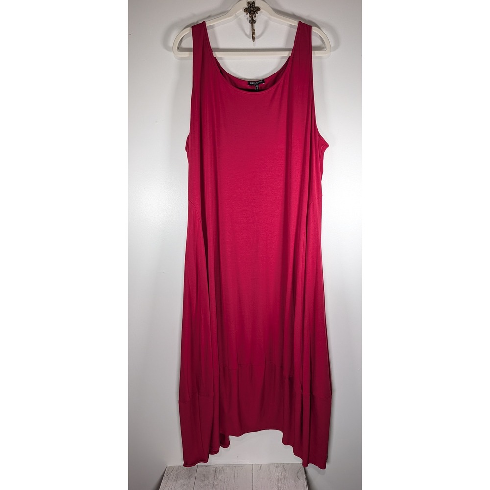 Eileen Fisher Woman Raspberry Pink Sleeveless Jersey Midi Dress 3X